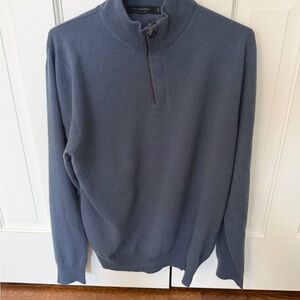 Ermenegildo Zegna Men's Cashmere Half-Zip Sweater - Slate Blue Size 52 / L